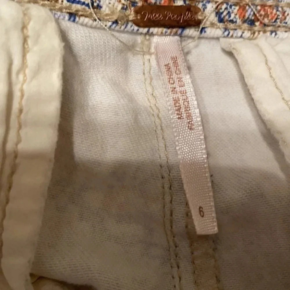 Free People Floral Muted Color Side Zip Jean 6 - Picture 4 of 6